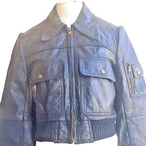 Vintage Balenciaga Women's Leather Bomber Jacket Black 36 (US 4) Excellent RARE